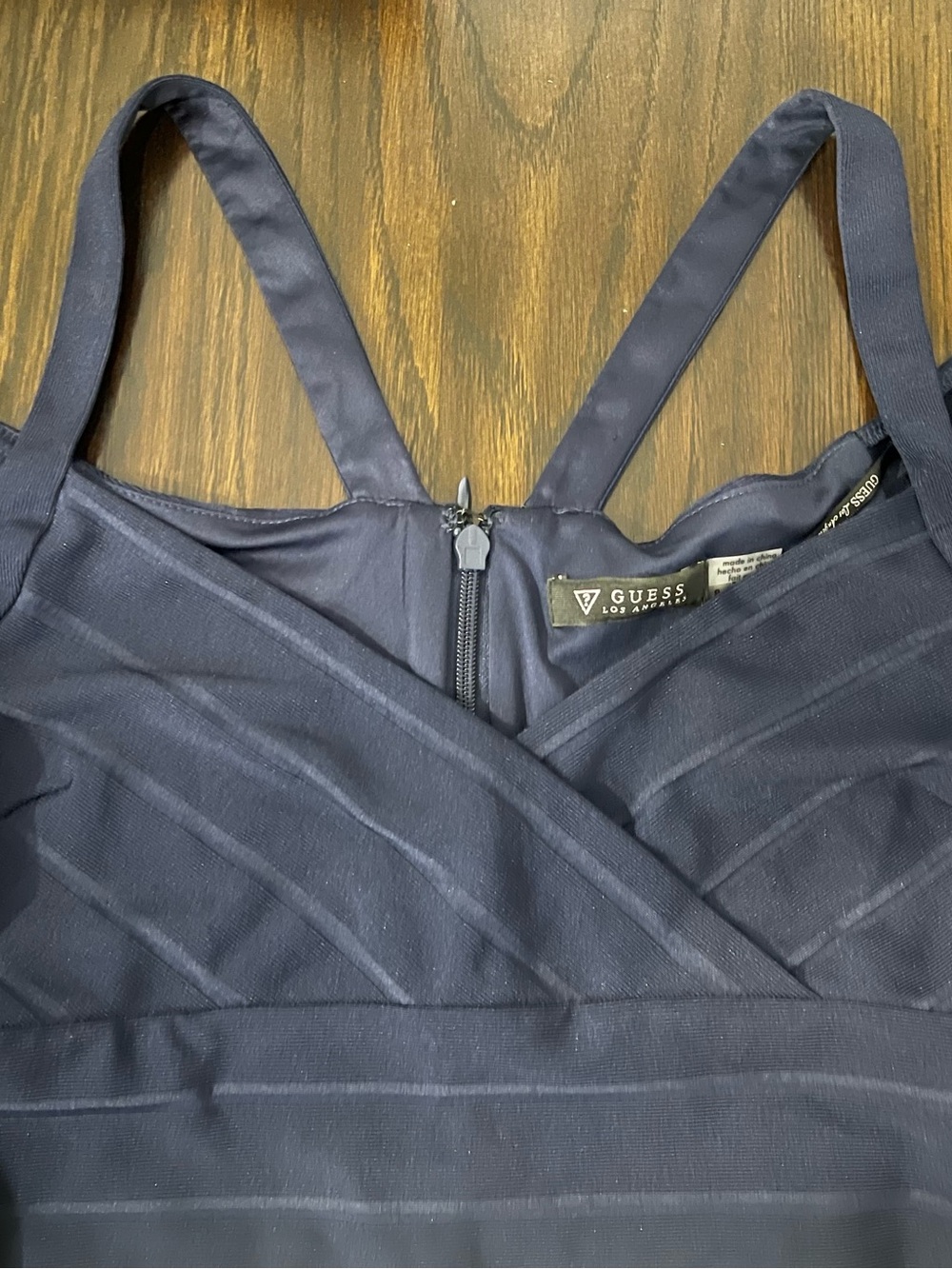 Guess Navy Textured Sleeveless Mini Dress